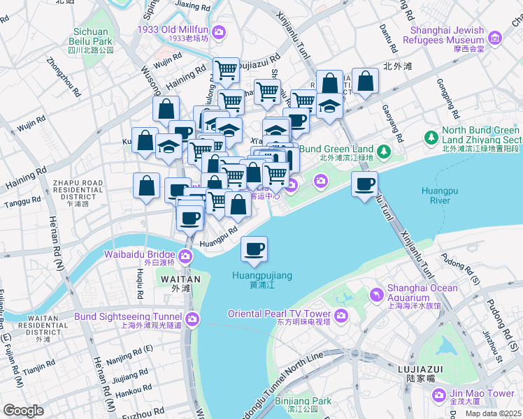 map of restaurants, bars, coffee shops, grocery stores, and more near in 