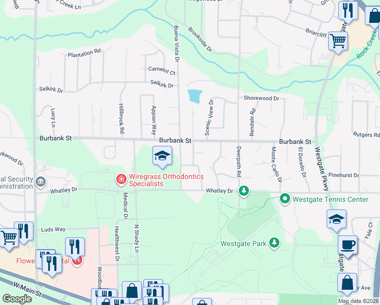 map of restaurants, bars, coffee shops, grocery stores, and more near 1101 Rampart Dr in Dothan