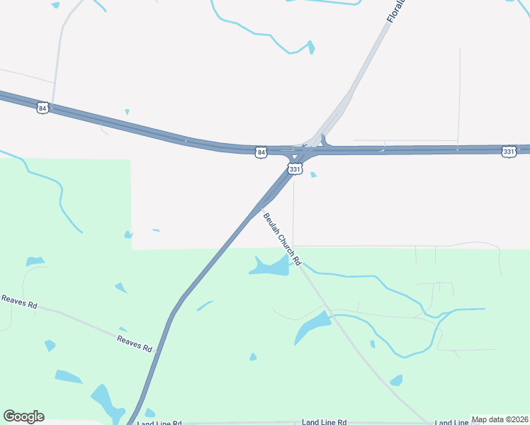 map of restaurants, bars, coffee shops, grocery stores, and more near Beulah Church Road in Opp