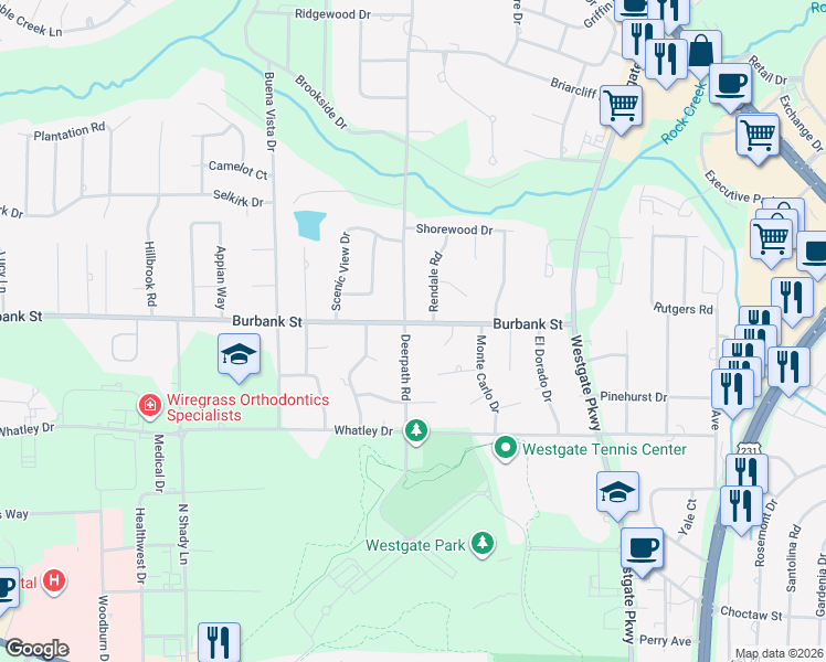 map of restaurants, bars, coffee shops, grocery stores, and more near 1012 Deerpath Road in Dothan