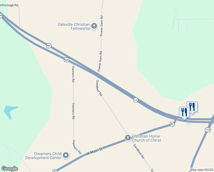 map of restaurants, bars, coffee shops, grocery stores, and more near 135 Sandbed Road in Newton