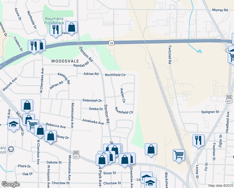 map of restaurants, bars, coffee shops, grocery stores, and more near 202 Sequoyah Drive in Dothan