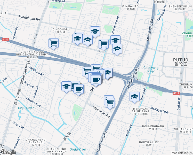 map of restaurants, bars, coffee shops, grocery stores, and more near in 