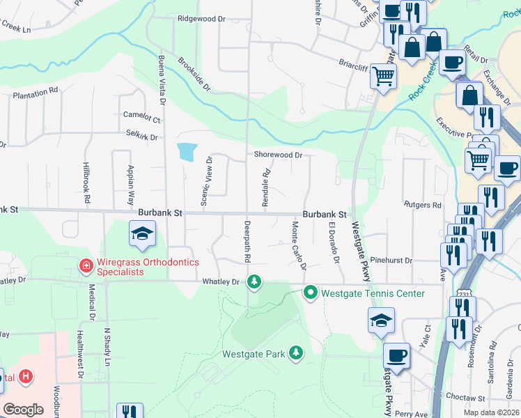 map of restaurants, bars, coffee shops, grocery stores, and more near 1012 Deer Path Road in Dothan