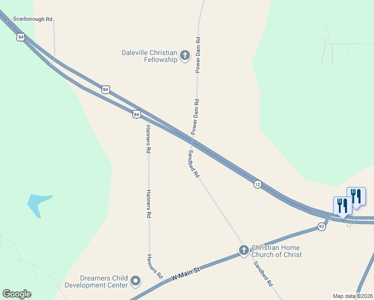 map of restaurants, bars, coffee shops, grocery stores, and more near 10055 Sandbed Road in Newton