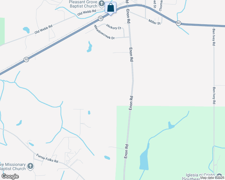 map of restaurants, bars, coffee shops, grocery stores, and more near 3591 Enon Road in Webb