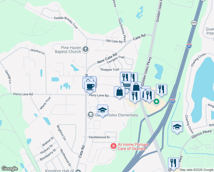 map of restaurants, bars, coffee shops, grocery stores, and more near 161 Huntington Circle in Brunswick