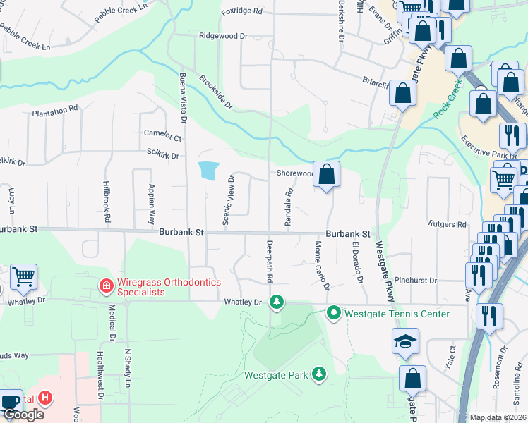 map of restaurants, bars, coffee shops, grocery stores, and more near 1106 Deerpath Road in Dothan