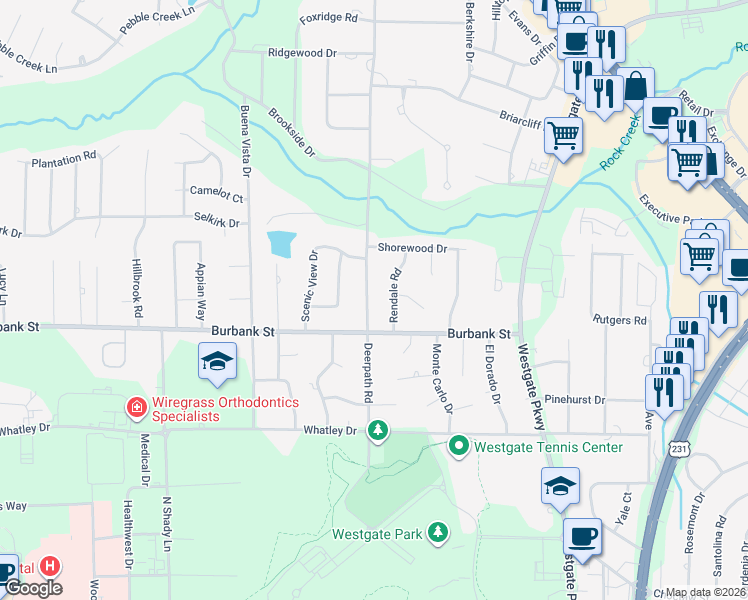 map of restaurants, bars, coffee shops, grocery stores, and more near 1106 Deerpath Road in Dothan