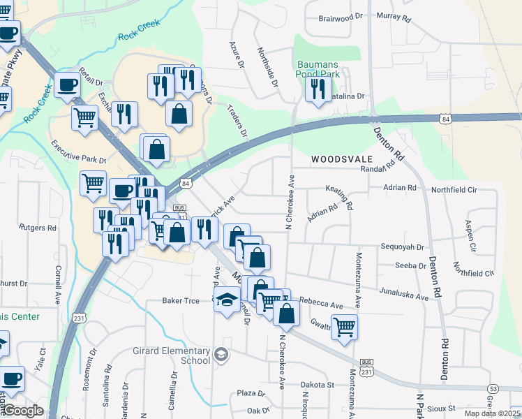 map of restaurants, bars, coffee shops, grocery stores, and more near 1908 Charlton Drive in Dothan