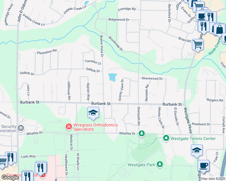 map of restaurants, bars, coffee shops, grocery stores, and more near 1205 Rampart Drive in Dothan