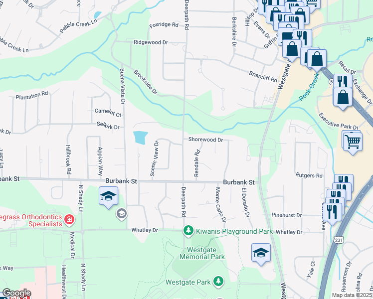 map of restaurants, bars, coffee shops, grocery stores, and more near 1114 Deerpath Road in Dothan