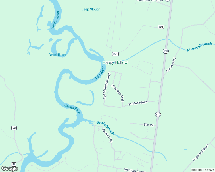 map of restaurants, bars, coffee shops, grocery stores, and more near 273 Cherokee Trail in Hortense