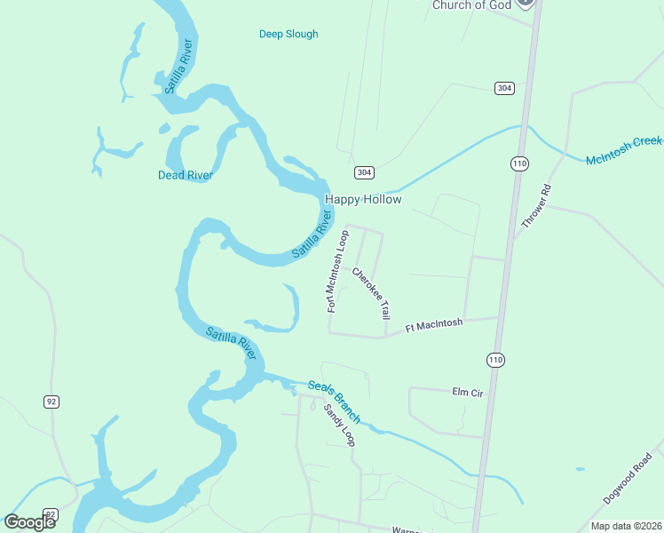 map of restaurants, bars, coffee shops, grocery stores, and more near 273 Cherokee Trail in Hortense