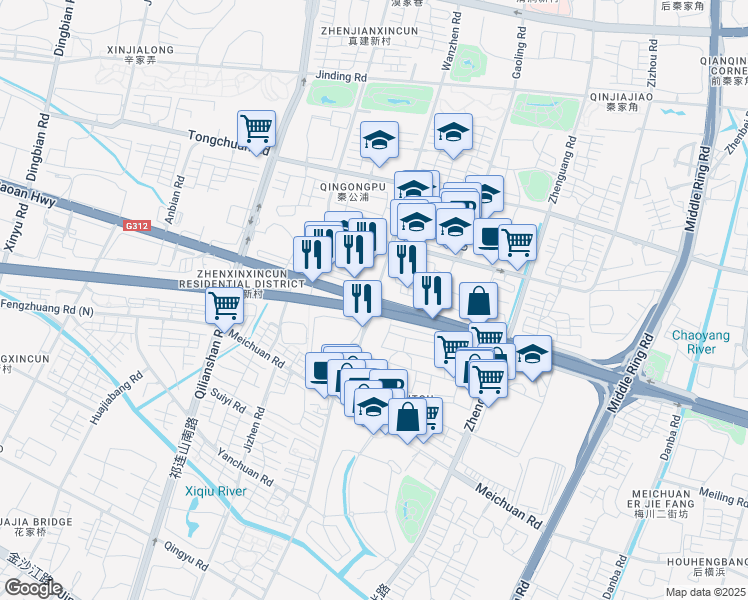 map of restaurants, bars, coffee shops, grocery stores, and more near in 