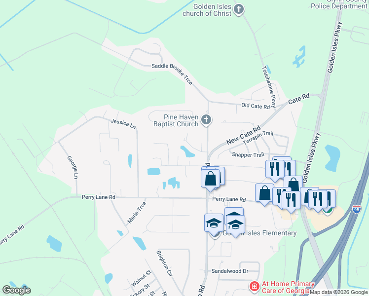 map of restaurants, bars, coffee shops, grocery stores, and more near 144 Wingefield Commons in Brunswick