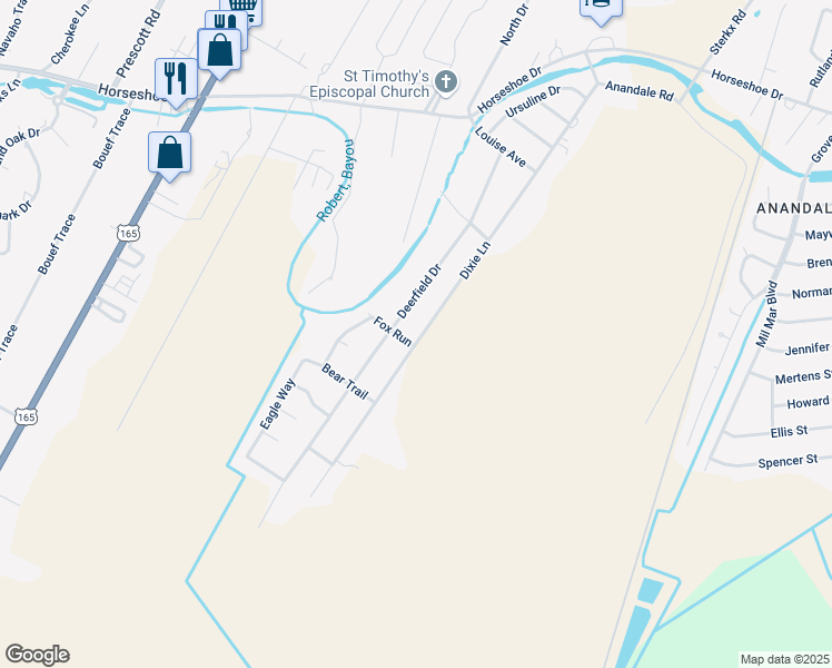 map of restaurants, bars, coffee shops, grocery stores, and more near 5968 Dixie Lane in Alexandria