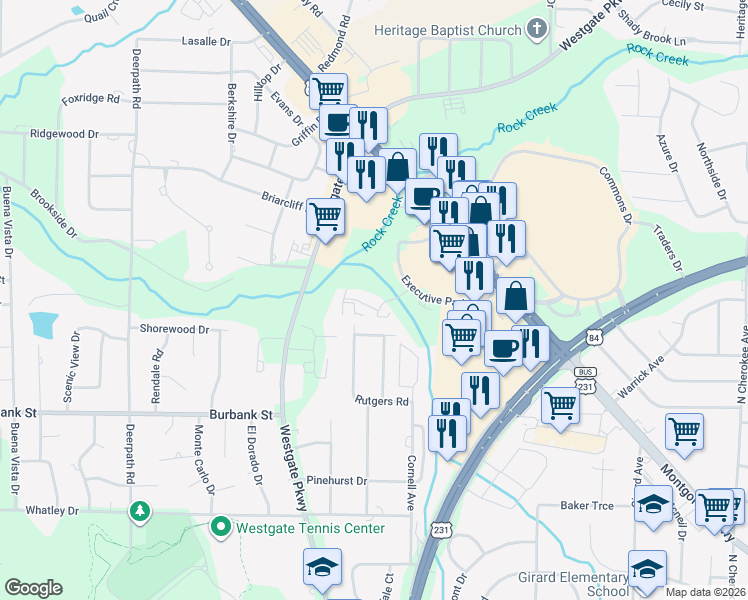 map of restaurants, bars, coffee shops, grocery stores, and more near 101 Magnolia Ridge Place in Dothan