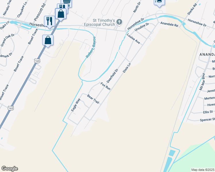 map of restaurants, bars, coffee shops, grocery stores, and more near 5968 Dixie Lane in Alexandria