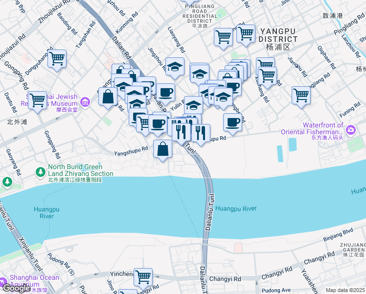map of restaurants, bars, coffee shops, grocery stores, and more near in 