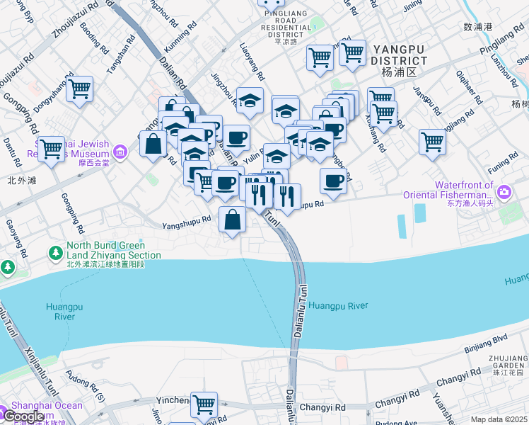 map of restaurants, bars, coffee shops, grocery stores, and more near in 