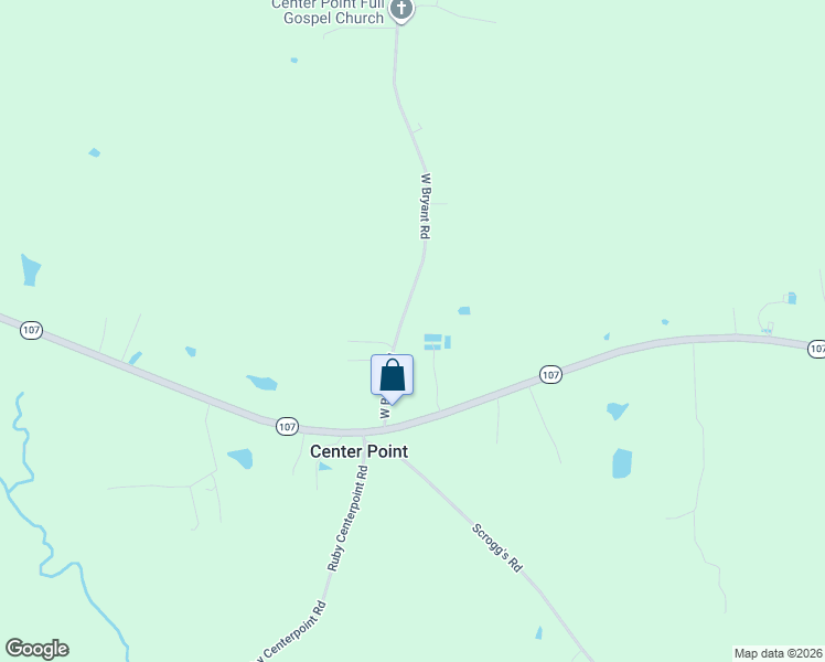 map of restaurants, bars, coffee shops, grocery stores, and more near 2201 West Bryant Road in Center Point