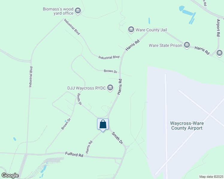 map of restaurants, bars, coffee shops, grocery stores, and more near 3275 Harris Road in Waycross