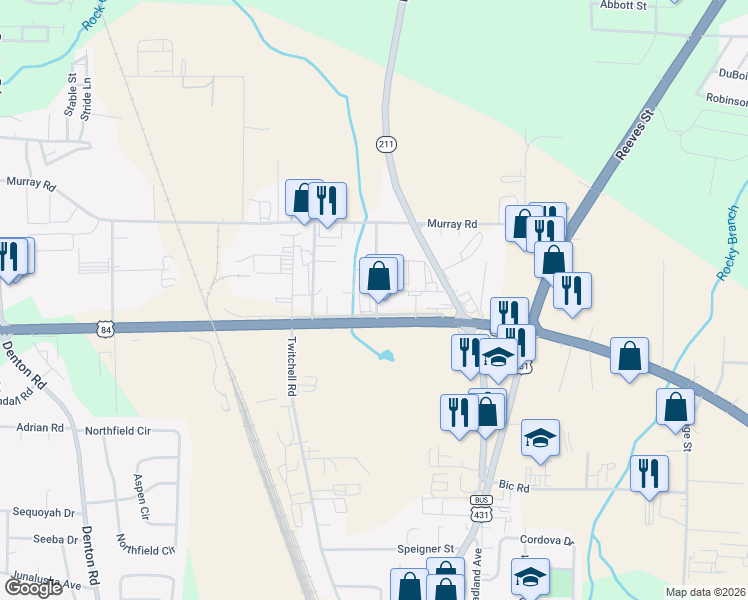 map of restaurants, bars, coffee shops, grocery stores, and more near 4145 Ross Clark Circle in Dothan