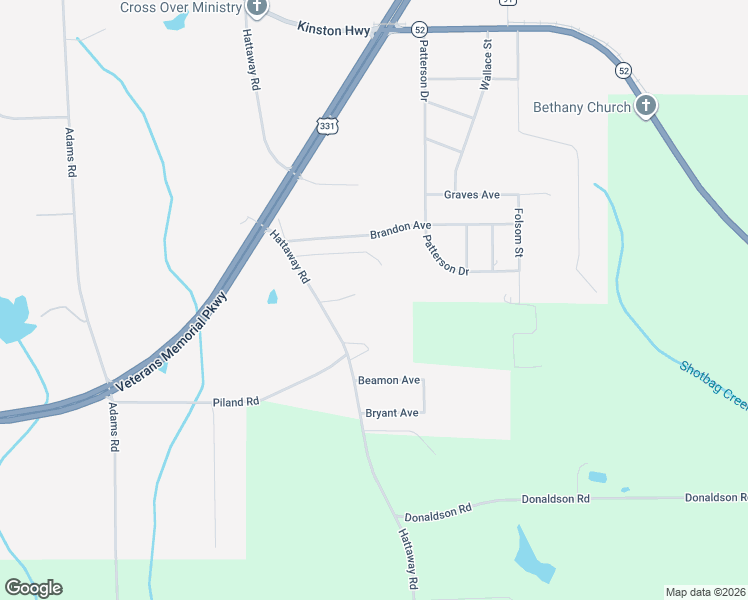 map of restaurants, bars, coffee shops, grocery stores, and more near 110 Rushing Lane in Opp