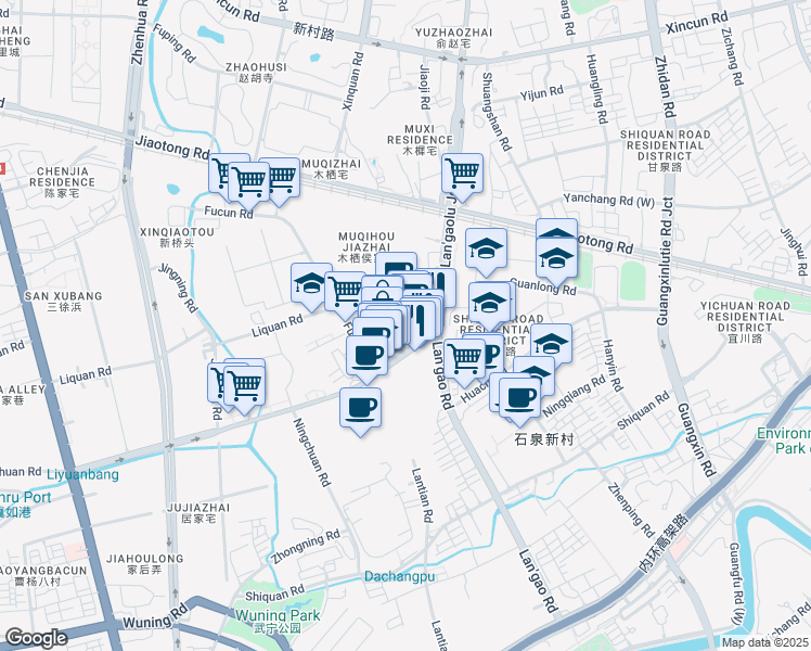 map of restaurants, bars, coffee shops, grocery stores, and more near in 