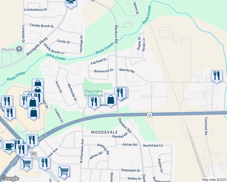 map of restaurants, bars, coffee shops, grocery stores, and more near 116 Emerald Lake Drive in Dothan