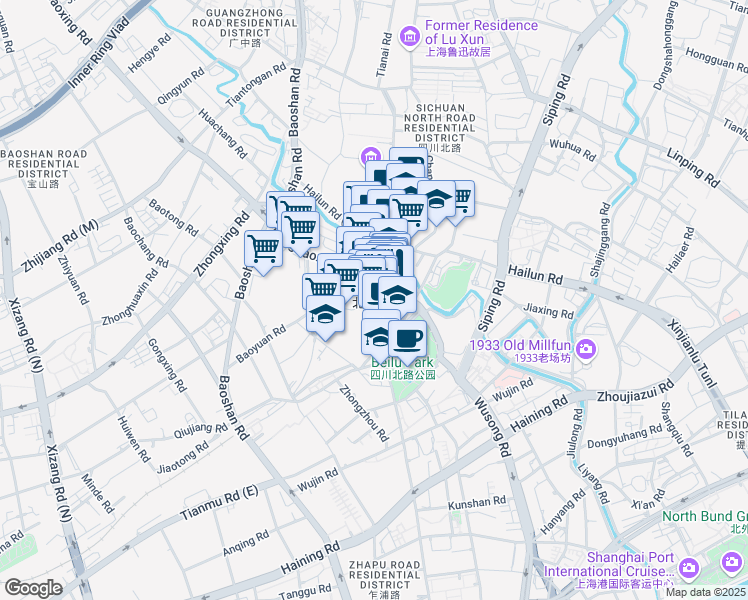 map of restaurants, bars, coffee shops, grocery stores, and more near in 