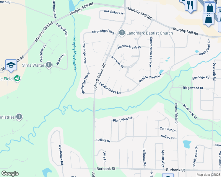 map of restaurants, bars, coffee shops, grocery stores, and more near 101 Timberline Ct in Dothan