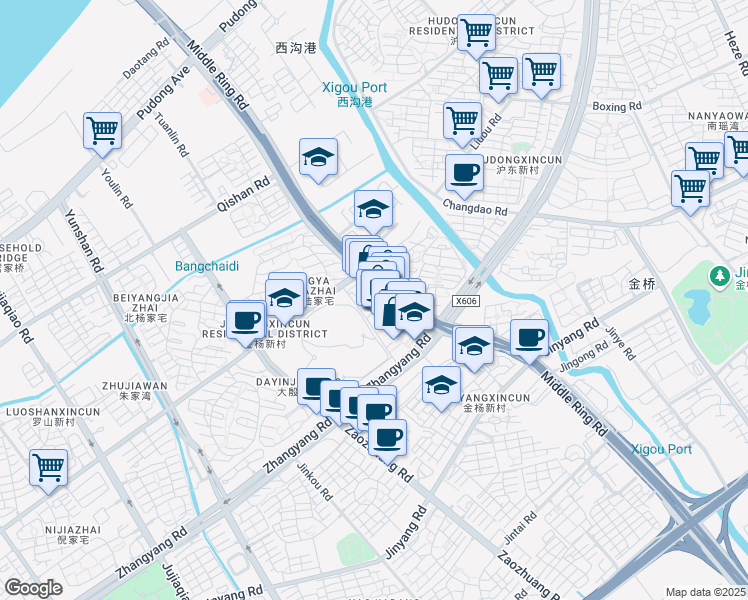 map of restaurants, bars, coffee shops, grocery stores, and more near in 