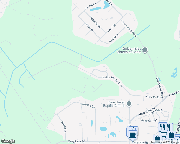 map of restaurants, bars, coffee shops, grocery stores, and more near 211 Saddle Brooke Trace in Brunswick
