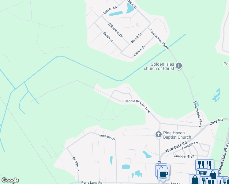 map of restaurants, bars, coffee shops, grocery stores, and more near 139 Amber Mill Circle in Brunswick