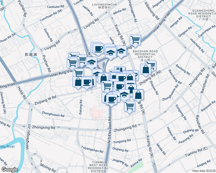 map of restaurants, bars, coffee shops, grocery stores, and more near in 