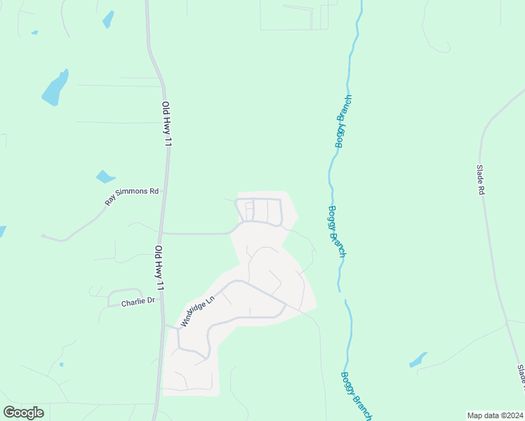 map of restaurants, bars, coffee shops, grocery stores, and more near 6 Center Wind Ridge West in Purvis