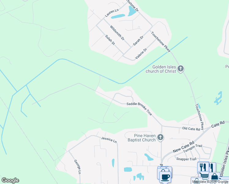 map of restaurants, bars, coffee shops, grocery stores, and more near 138 Amber Mill Circle in Brunswick
