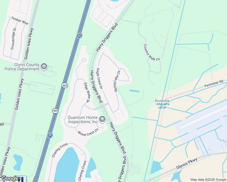 map of restaurants, bars, coffee shops, grocery stores, and more near 117 Spring Lake Circle in Brunswick