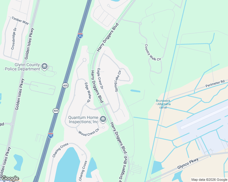 map of restaurants, bars, coffee shops, grocery stores, and more near 117 Spring Lake Circle in Brunswick