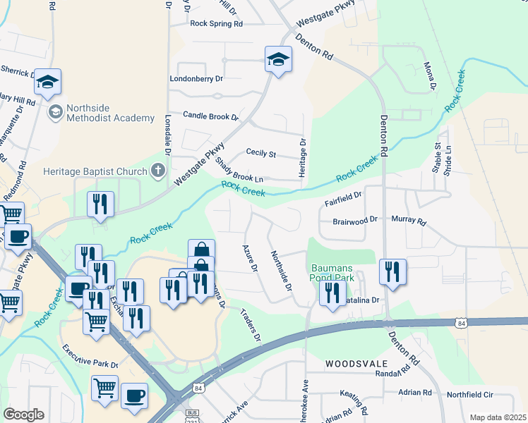 map of restaurants, bars, coffee shops, grocery stores, and more near 1804 Verde Trail in Dothan