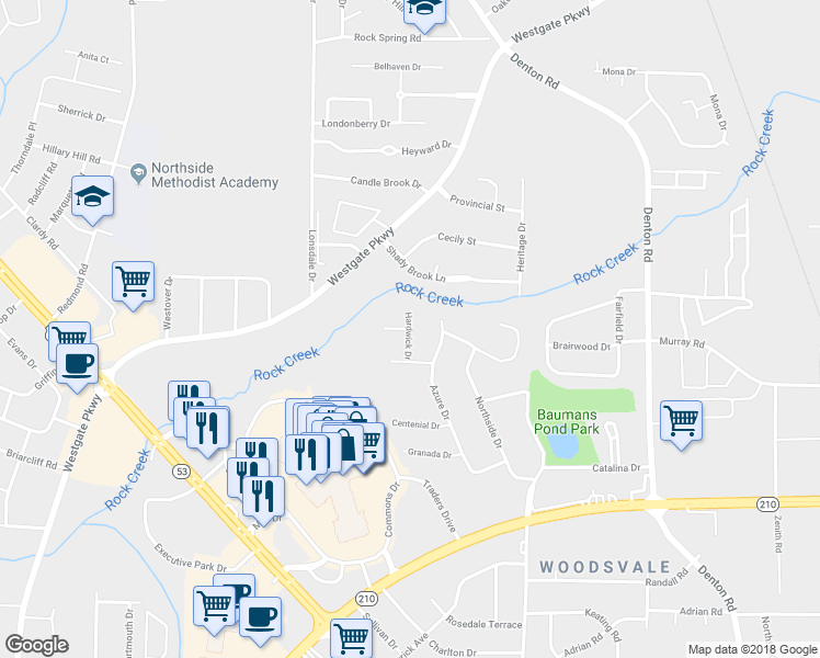 map of restaurants, bars, coffee shops, grocery stores, and more near 2098 Hardwick Drive in Dothan