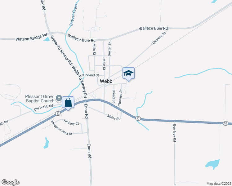 map of restaurants, bars, coffee shops, grocery stores, and more near 36-86 Broad Street in Webb
