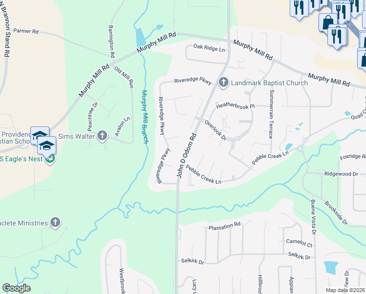 map of restaurants, bars, coffee shops, grocery stores, and more near 1656 John D Odom Road in Dothan