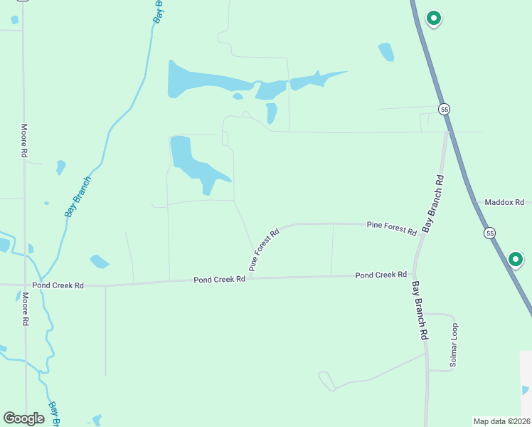 map of restaurants, bars, coffee shops, grocery stores, and more near 13585 Pine Forest Road in Andalusia
