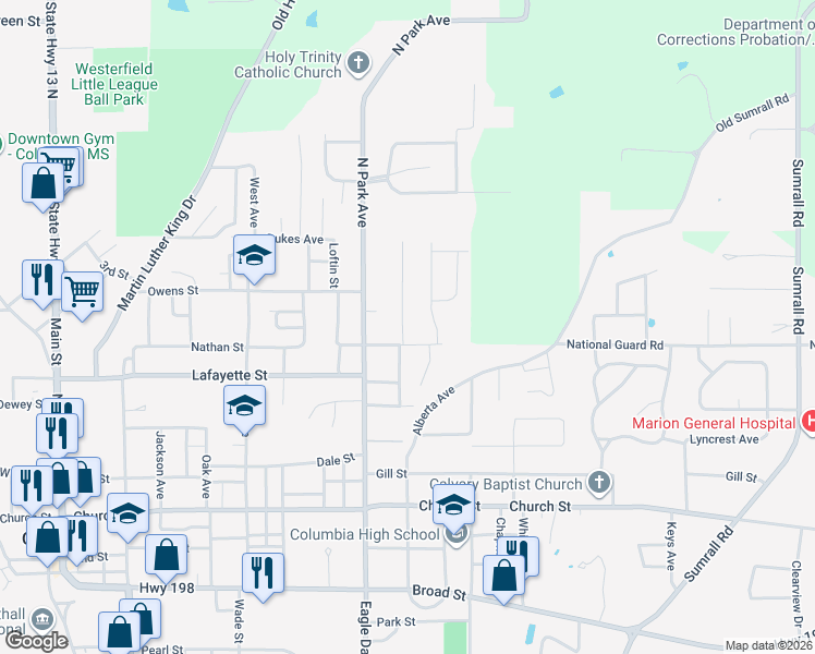 map of restaurants, bars, coffee shops, grocery stores, and more near 1102 Broadmoor Avenue in Columbia