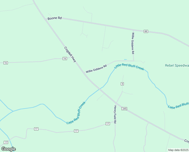 map of restaurants, bars, coffee shops, grocery stores, and more near 180 Willie Giddens Road in Pearson