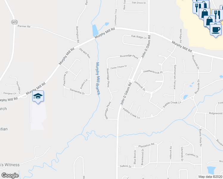 map of restaurants, bars, coffee shops, grocery stores, and more near 101 Mulberry Court in Dothan