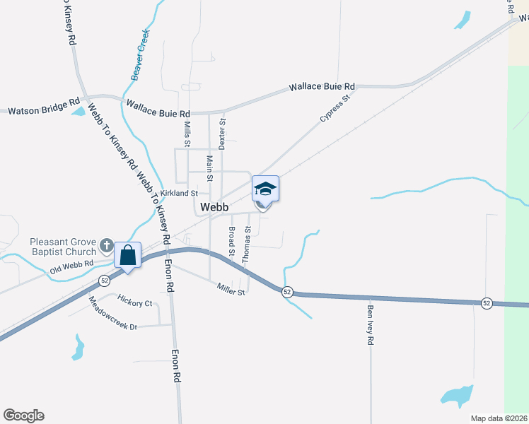 map of restaurants, bars, coffee shops, grocery stores, and more near 178 Depot Street in Webb